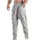 thumbnail image 1 of Pantalones largos de moda para hombre, con cordón, cintura elástica, color sólido, informales, largos, para hombre, 1 of 4