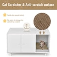 thumbnail image 4 of Demi Bonn 35" Hidden Cat Litter Box Enclosure with Divider and Double Doors, Cat House Washroom Furniture, White, 4 of 7