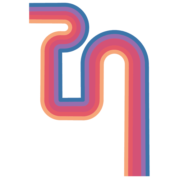 Groovy Rainbow Flow 16" x 20" Multicolored Wave Art Kids Bedroom Decoration Sticker Classic Retro Style Stripes Design Home Living Room Removable Vinyl Wall Decal