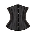 thumbnail image 3 of Womens Corset Tops 24 Steel Boned Satin Underbust Corset Waist Corset Bustier Top Longline Heavy Duty Waist Training Corsets Shaper, 3 of 5