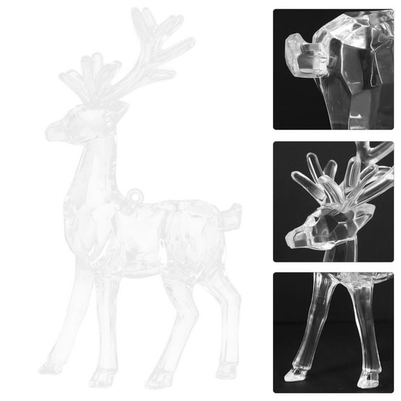 HOOWIFFY Transparent Acrylic Reindeer Figurine Christmas Tabletop Centerpiece Holiday Decoration