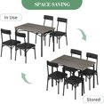 thumbnail image 3 of 5-Piece Farmhouse Dining Set: Compact Table & 4 Upholstered Chairs for Kitchen, Breakfast Nook and Living Room, 3 of 8