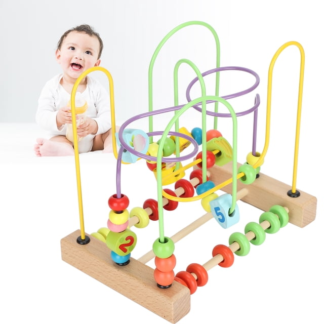 Laberinto Educativo De Cuentas De Madera, Cubo De Actividades, Frutas, Tobogán, ábaco, Montaña Rusa Para Niños Pequeños, Juguete Educativo L