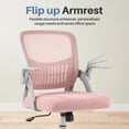 thumbnail image 4 of Silla de ordenador DUMOS Home Office ergonómica con respaldo medio rosa, 4 of 6