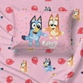 thumbnail image 7 of Bluey Balloon Party Kids 3 Piece Pink Bed Sheet Set, Twin, 7 of 7
