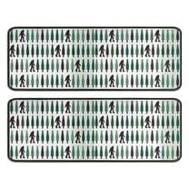 Kitchen Rugs Sets Of 2,Green Bigfoot and Tree Pattern Anti Fatigue Kitchen Mat Rugs Non Slip Washable,Decorative Kitchen Floor Mats for Kitchen,Sink,Laundry,17"x47" 17"x47"