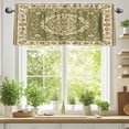 thumbnail image 2 of Classical Floral Valances for Windows, 42 x 12in, Vintage Green Ethnic Bohemian Pastoral Rod Pocket Kitchen Valance Curtain Light Filtering Window Treatments for Living Room Bedroom, 1 Panel, 2 of 7