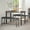 Rustic Brown+Black PU, variant on 3 Piece Dining Table Set, Kitchen Table Set with 2 Dining Benches for 4, Rectangular Dining Room Table Set with 2 Benches, Dining Table Set for Small Space Living Room Apartment Studio, Grey