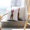 thumbnail image 6 of LALILO Throw Pillow Covers Happy Cheerful Afro Woman Pink Bikini Cushion Cover 18" x 18", 2 Pack, 6 of 6
