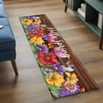 thumbnail image 4 of Spring Flowers 2'x6' Runner Rug, Watercolor Farmhouse Colorful Wooden Grain Washable Non-Slip Area Rugs for Hallway Kitchen Floor Bedroom Entryway, StainResistant Laundry Carpet Decoration Indoor Mat, 4 of 9