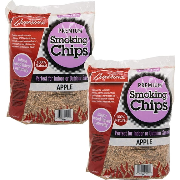 Camerons Products Smoking Chips - (Apple) - 4 Pound Total Bag, 260 cu. in. Each Bag - Kiln Dried, Natural Extra Fine Wood Smoker Sawdust Shavings, Barbecue Chips