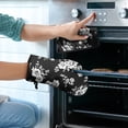 thumbnail image 2 of Pioneer Flower Floral Print Pattern Kitchen Oven Mitt and Pot Holder Sets 2 Pcs for Baking, Cooking and Grilling, Heat Resistant Up To 392 °F, 2 of 7