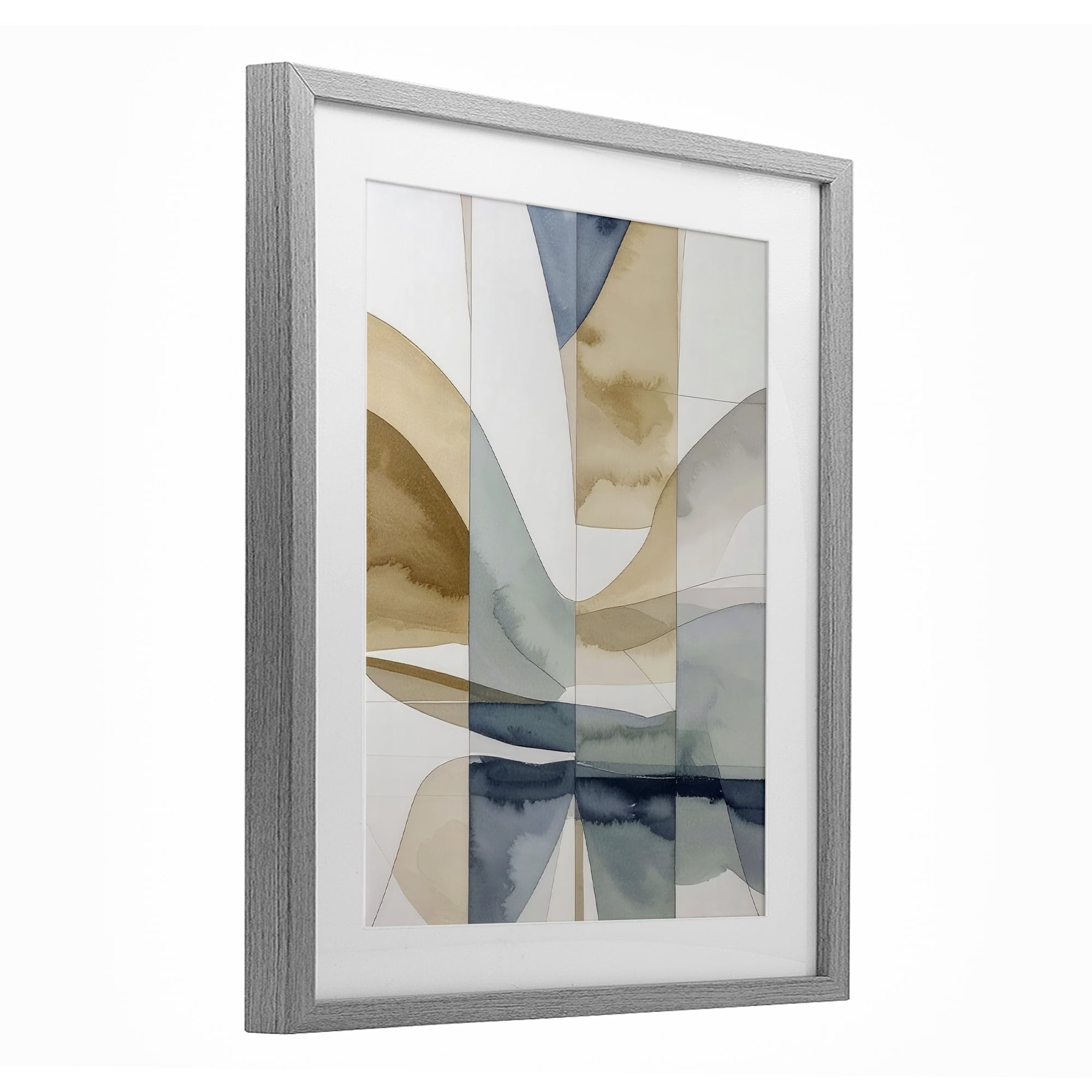 Stupell Industries Geographic Fluid Abstraction Gray Framed Print Under Glass, design by Alonza Saunders