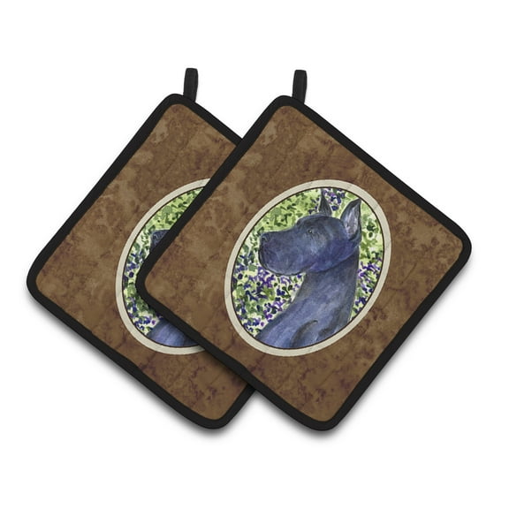 Carolines Treasures SS8745PTHD Great Dane Pair of Pot Holders, 7.5HX7.5W, multicolor