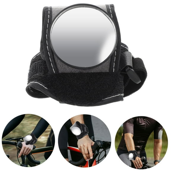 WRITWAA Adjustable Black Wrist Mounted Bike Mirror Wide Angle Rearview for Cycling Safety