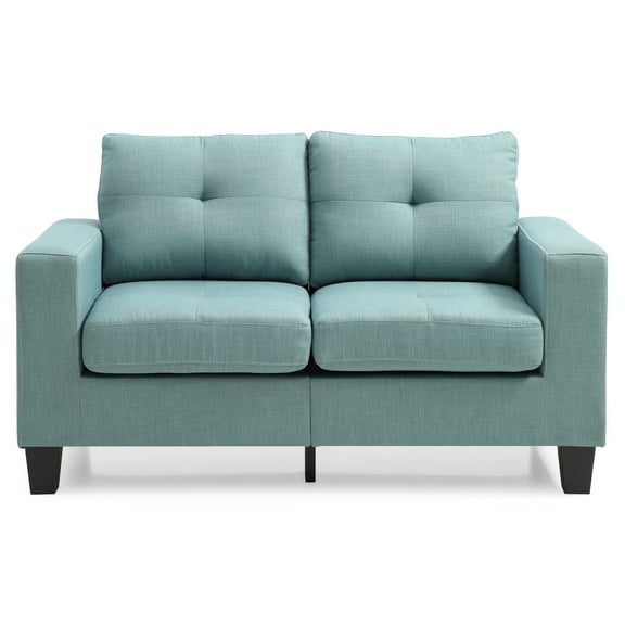 Passion Furniture PF-G500A-L 58 in. Newbury Flared Arm Cotton Straight Sofa, Teal