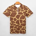 thumbnail image 3 of Brown Yellow Giraffe Print Pattern Men Zipper T-shirt Summer Casual Short Sleeve T-shirt Top, 3 of 7