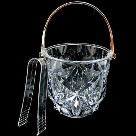 - Clear Acrylic Ice Bucket Bar Tong Container Plastic Wine Chiller Cooler Bpa Free