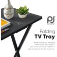 thumbnail image 6 of PRZL Conventional Solid and Sturdy Wood Construction Portable Folding TV Snack Tray Table Desk Serving Stand, Black (4-Piece Set), 6 of 16