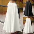 thumbnail image 2 of PUMISAS Summer Pleated Skirts For Women Comfortable Skirts Solid Color Elastic Waist Skirts Casual Loose Long Skirts With Pockets, 2 of 9