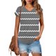 thumbnail image 2 of Eres Más Que una Camisa de Puntuación de Prueba Sexy de Manga Corta Lentejuelas Suelta Camisa de Blusa con Cuello en V, Poliéster, 2 of 8