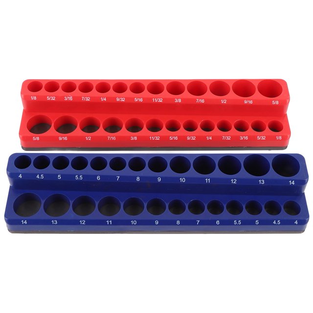Magnetic Socket Organizer, Metric and SAE Convenient To Store 1/4 Drive Socket Holder for Professional Repair