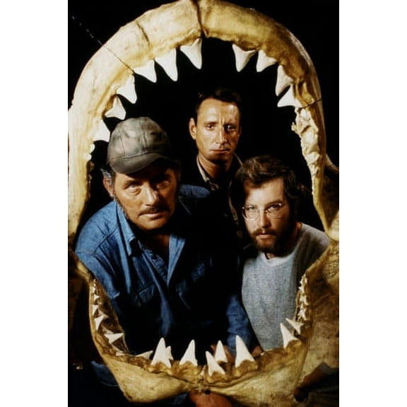 Roy Scheider, Robert Shaw and Richard Dreyfuss in jawbone of shark Jaws 24x36 Poster