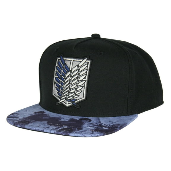 Attack on Titan Sublimated Brim Embroidered Regiment Shield Adjustable Snapback Hat Adult OSFM