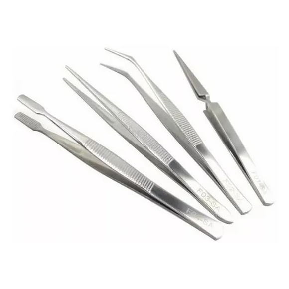 Juego De 4 Pinzas De Precisión Compraymas Tweezer De Acero Inoxidable