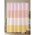 thumbnail image 4 of Fsddascl Colorful Stripe Shower Curtain Set - 66" x 72" Washable Bathtub Curtain with 12 Hooks, Modern Pink Red Yellow Vertical Striped Waterproof Fabric Stall Shower Curtains for Bathroom/Bathtub, 4 of 6