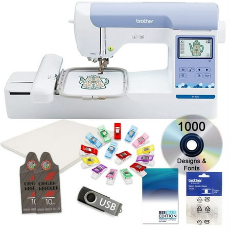 Brother PE900 5" x 7" Embroidery Machine w/ Full Color LCD Screen + $599 Bonus Bundle Including BES Blue Software