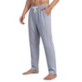 thumbnail image 2 of Mens Bamboo Viscose Pajama Pants 2026 Soft Cooling Moisture Wicking Elastic Drawstring Waist Straight Leg Sleep Loungewear Pants Light Gray 2XL, 2 of 5