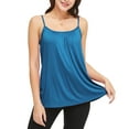 thumbnail image 5 of QRIC 2-Pack Women Cami with Built in Bra Cup Summer Casual Flowy Swing Pleated Tank Top with Adjustable Strap, XL, 5 of 8