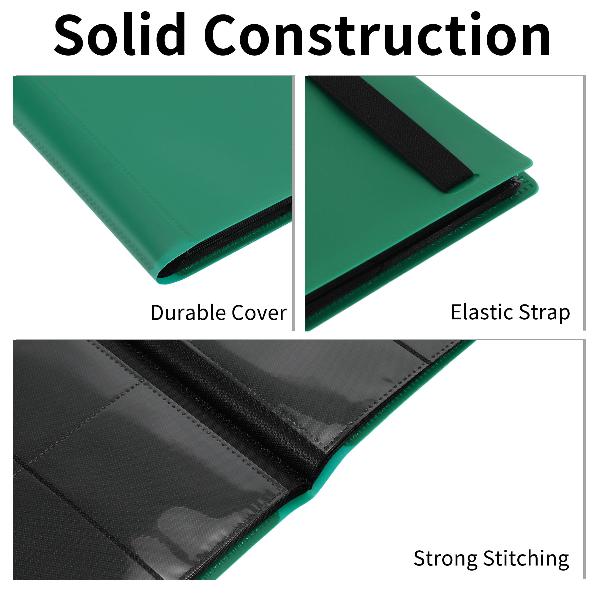 Unique Bargains Card Binder Trading Card Collector Album Holder Green,360 pockets