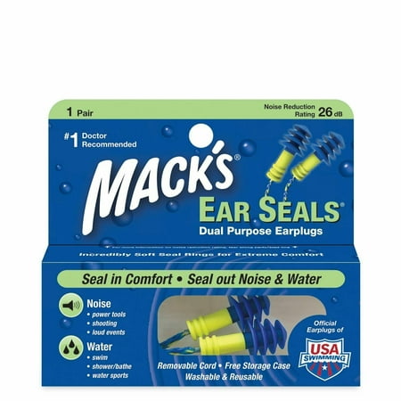 

Mack s Ear Seals Washable & Reusable Dual Purpose Earplugs 1 Pair 8-Pack