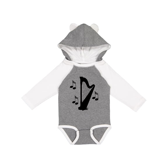 Inktastic Harp Silhouette Music Gift Boys or Girls Long Sleeve Baby Bodysuit