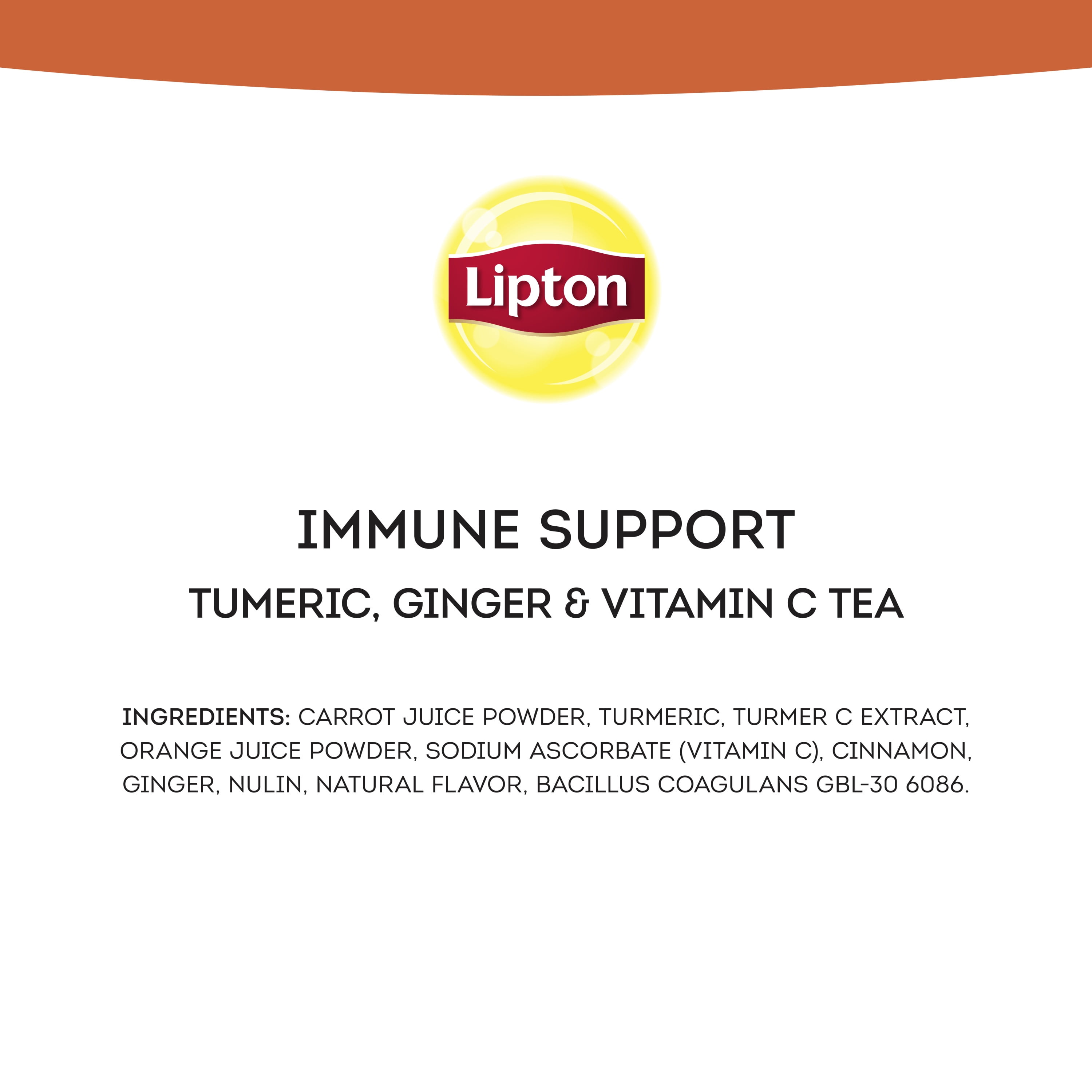 Lipton Herbal Tea , Turmeric Ginger, + Vitamin C Caffeine-Free, Tea Bags 12 Ct