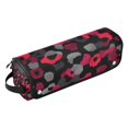 thumbnail image 2 of Hair Tool Organizer Bag with Heat Resistant Mat Removable Travel Storage Case for Hot Air Brushes Curling Irons Black and Red Leopard Print, 2 of 8