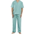 thumbnail image 1 of Unisex Scrub Sets / Medical Scrubs (V-Neck) (Teal, Small), 1 of 3