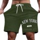 thumbnail image 1 of Pantalones cortos casuales de verano con estampado de letras para hombre, de poliéster ligero, para uso informal., 1 of 4
