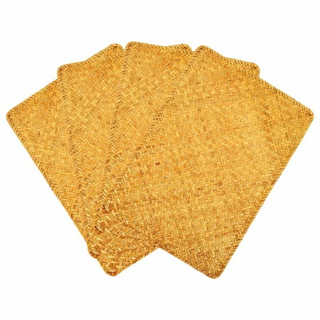 

Pack of 4 Natural Seagrass Placemat Hand-Woven Straw Tea Cup Mat