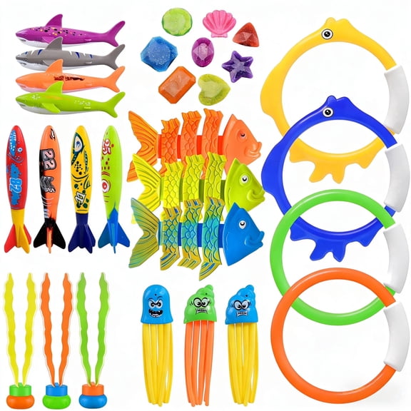 29 Pcs Diving Pool Toys Set & Water Toys Underwater Pool Games Stuff Swimming Pool Toys