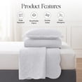 thumbnail image 2 of IR Imperial Rooms 3 Piece Quilt Set Microfiber Embossed Floral Bedspread Lightweight Bedding King White, 2 of 9