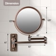thumbnail image 6 of Ovente 7" Wall Mount Makeup Mirror, 1X & 10X Magnifier, Adjustable Spinning Double Sided Round Reflection, Extend, Retractable & Folding Arm, Bathroom & Vanity Décor, Antique Bronze MNLFW70ABZ1X10X, 6 of 10