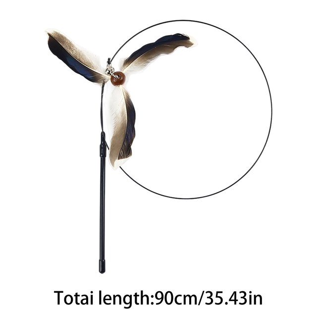 Interactive Cat Toy Wand With Long Rod And Replaceable Tips For Play