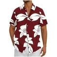 thumbnail image 2 of Xixinqiwan Men's Hawaiian Button Down Shirts Short Sleeve Tropical Printed Shirt Vacation Beach Wear, 2 of 5