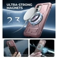 thumbnail image 4 of Dexnor Magnetic Case for Samsung Galaxy S24 Case with Kickstand & 2 Front Frames, Built-in Screen Protector, Compatible with Magsafe,Rugged Shockproof Full-body Protective Cover for Galaxy S24,Pink, 4 of 8