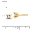 thumbnail image 4 of Finest Gold 14K Yellow Gold AAA Quality Complete Princess-Cut Diamond Earring, 4 of 4