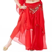 BellyLady Belly Dance Chiffon Coins Full Circular Skirt-Purple
