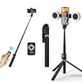 thumbnail image 3 of New 6 in 1 Selfie Stick With Fill Light, 67" Phone Tripod & Wireless Remote Page Turner,Bluetooth Camera Video Recording Remote,Music Control, for iPhone ,iPad ,iOS,Android, 3 of 21